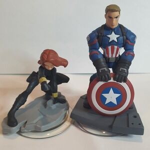 Disney Infinity Marvel Captain America 2.0 & Black Widow 3.0 Figures Lot of 2